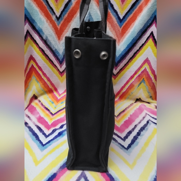 HERMÈS Toile Fourre-Tout Black Canvas Tote Holdall - Picture 4 of 16